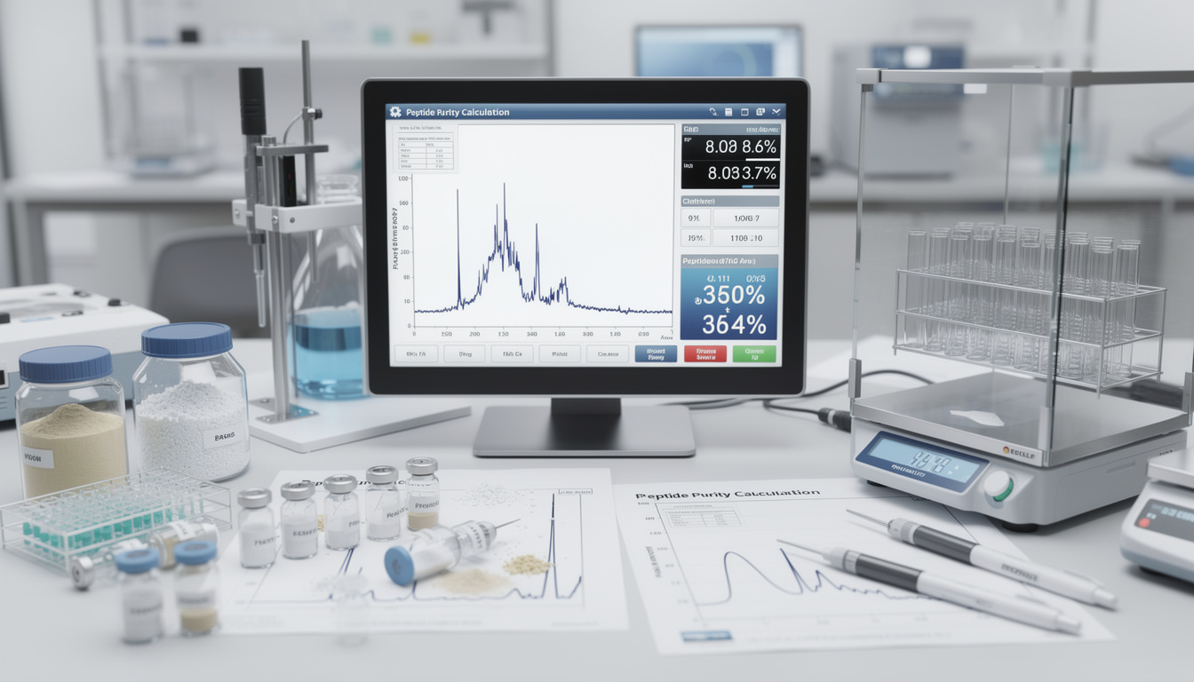 découvrez comment la pureté d’un peptide est calculée, les méthodes utilisées pour son évaluation, et les limites de cet indicateur essentiel en recherche biomédicale.